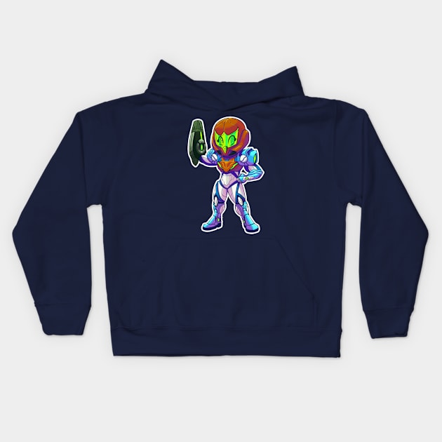 Chibi Dread Samus Kids Hoodie by krls